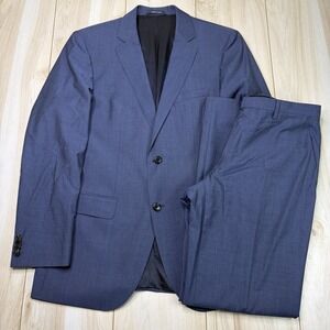 Hugo Boss Guabello 130s Wool Suit Mens 38R 32x31 Slim Fit Blue